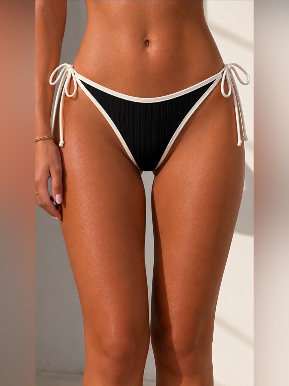 Aerie Wide Rib Low Rise Tie Cheekiest Bikini Bottom